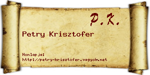Petry Krisztofer névjegykártya
